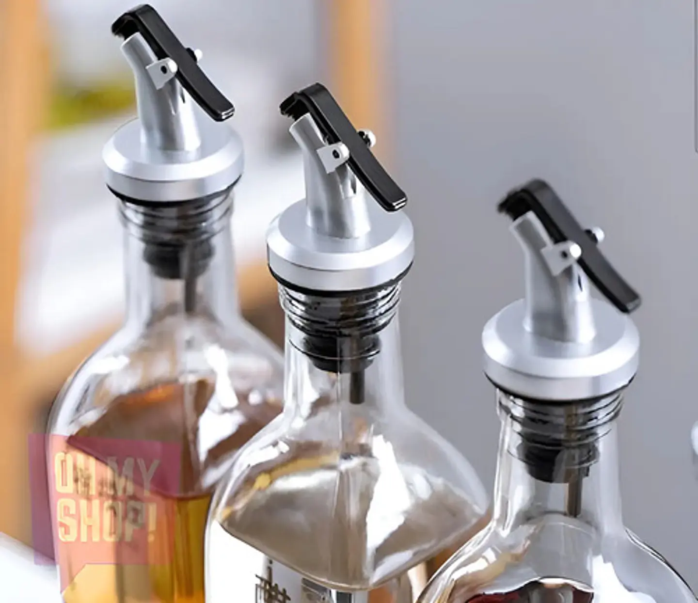 Set X 2 Botellas Aceitero Vinagrero Vidrio Pico 250 Ml 4
