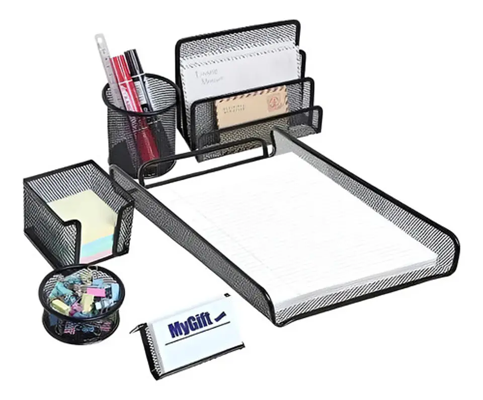 Set Oficina X 6 Organizador Malla Escritorio Office Mesh 3
