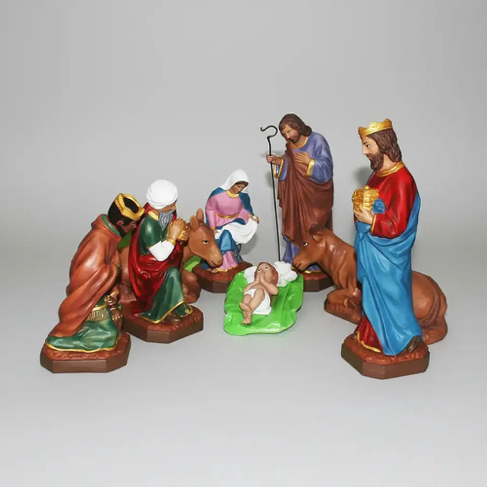 Pesebre Navideño 50 Cm Navidad María José Tres Reyes Magos  1