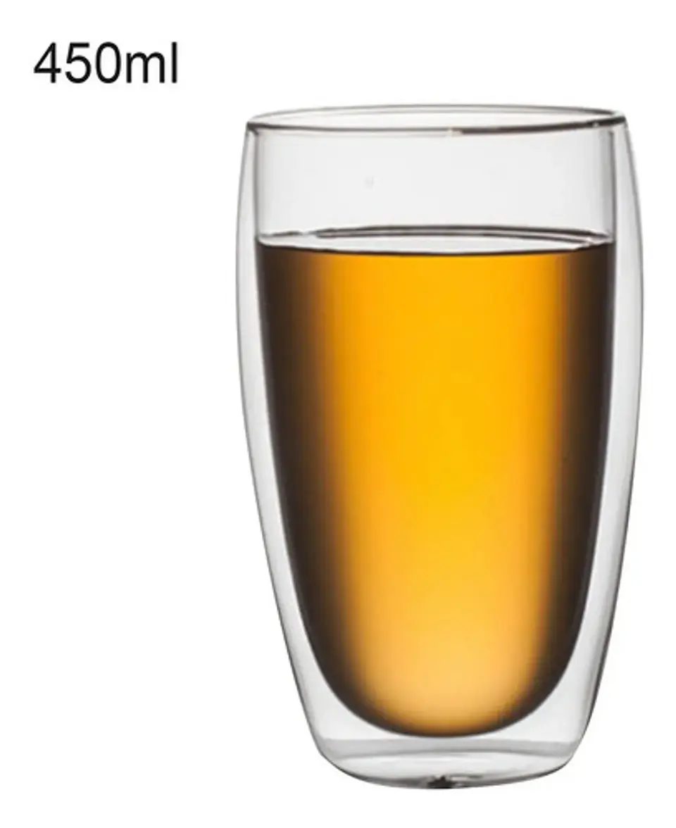 Taza Vaso Cristal Batido Cafe Doble Pared Borosilicato 650ml 1