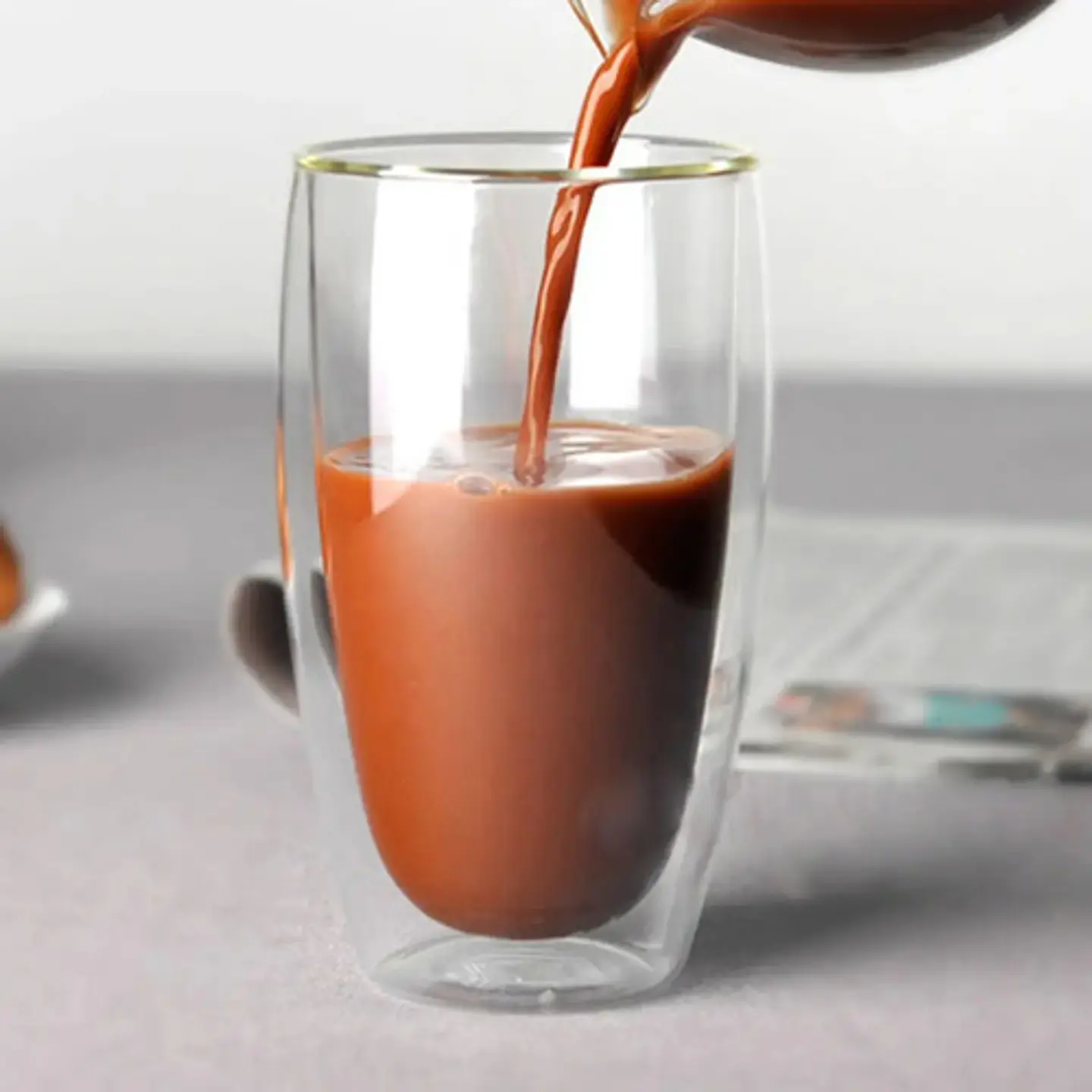 Taza Vaso Cristal Batido Cafe Doble Pared Borosilicato 650ml 6