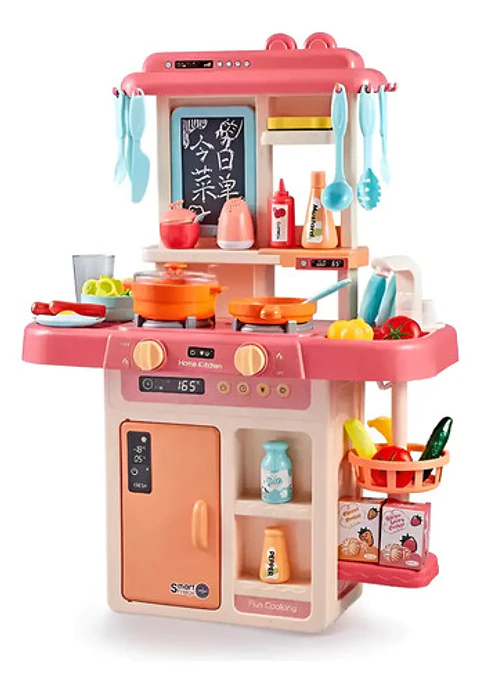Cocina Juguete Infantil Vapor Agua Sonido Luz 42 Accesorios