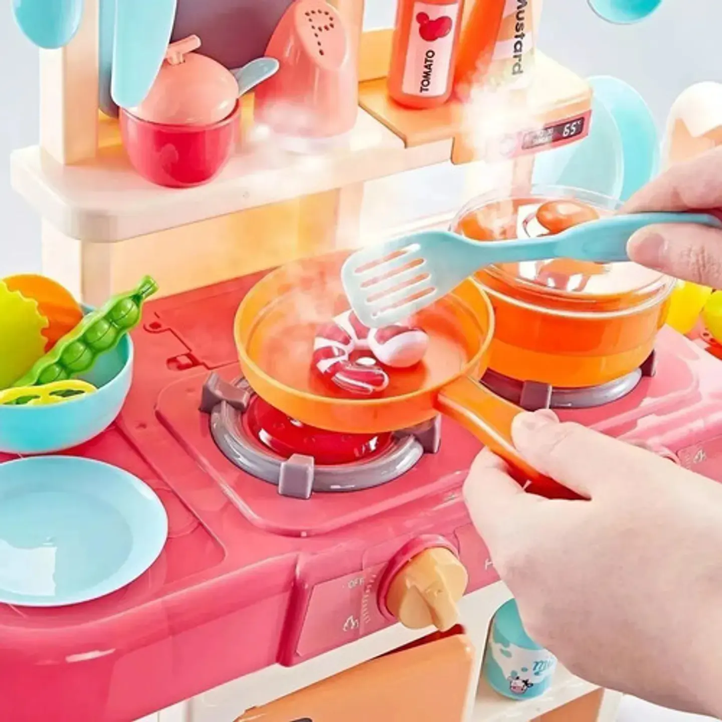 Cocina Juguete Infantil Vapor Agua Sonido Luz 42 Accesorios 3