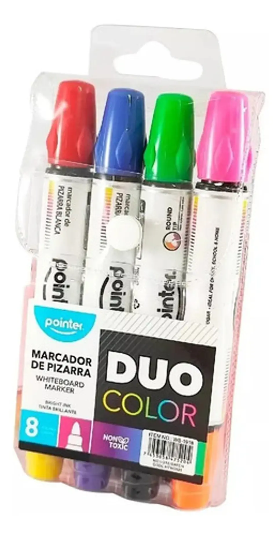 Marcador Borrable Pointer Doble Punta 4 Unidades 8 Colores. 4