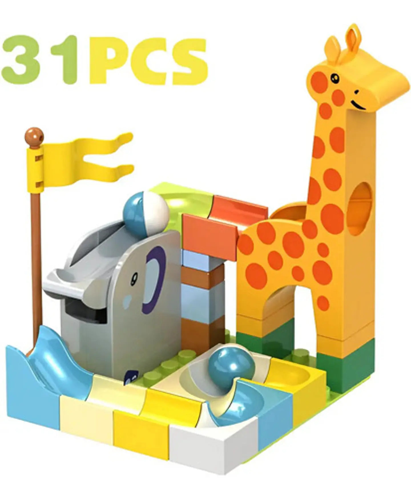 Bloques Armar Pista Laberinto Piquis Canica Marble Infantil 2