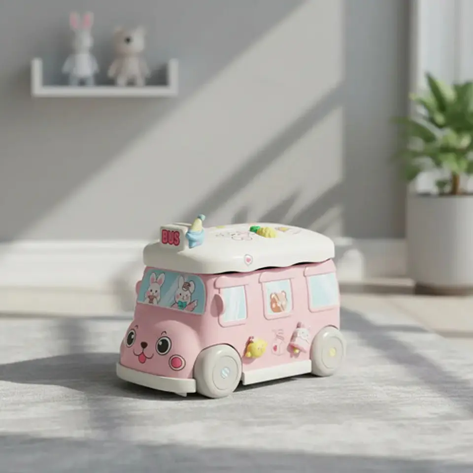 Alcancia Infantil Con Stickers Autobus Juguete Bus 5