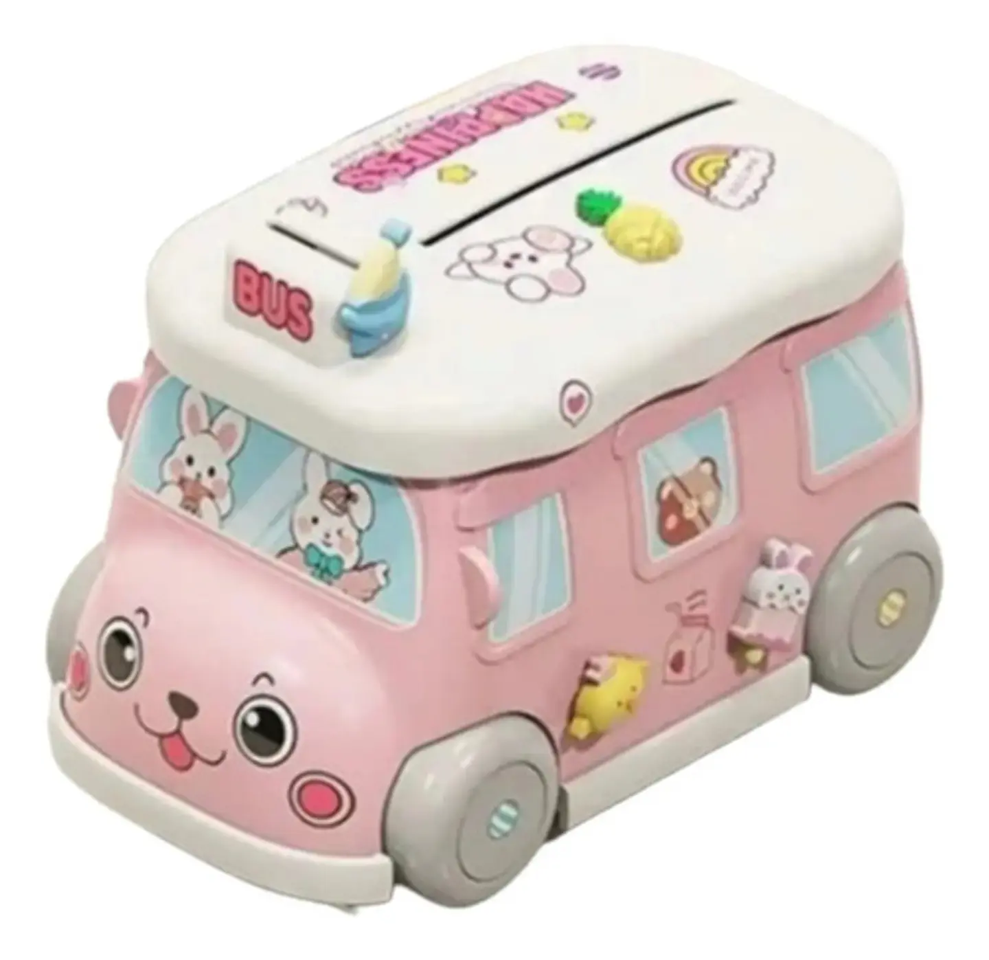 Alcancia Infantil Con Stickers Autobus Juguete Bus 9