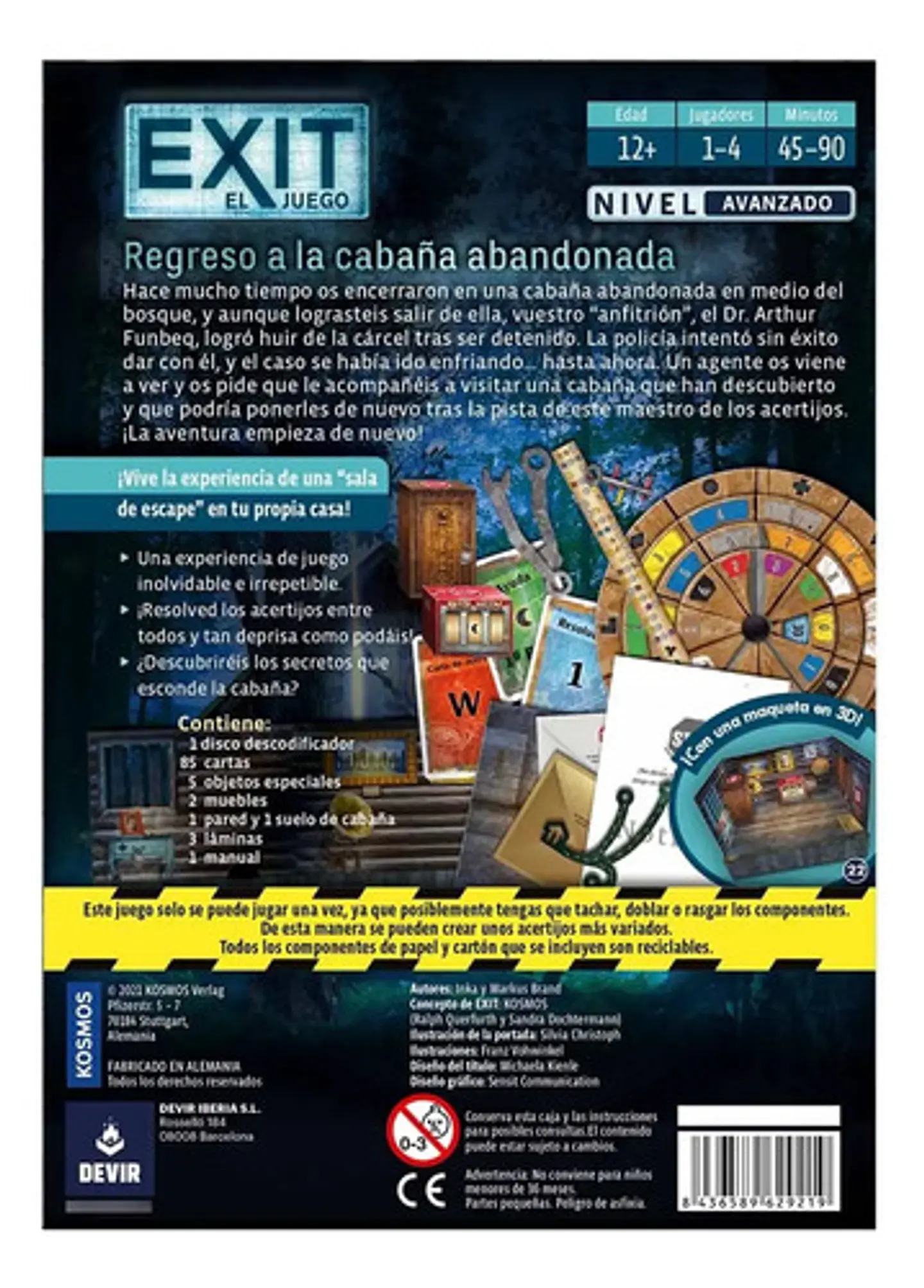Devir Exit Regreso A La Cabaña Abandonada Juego De Mesa 3