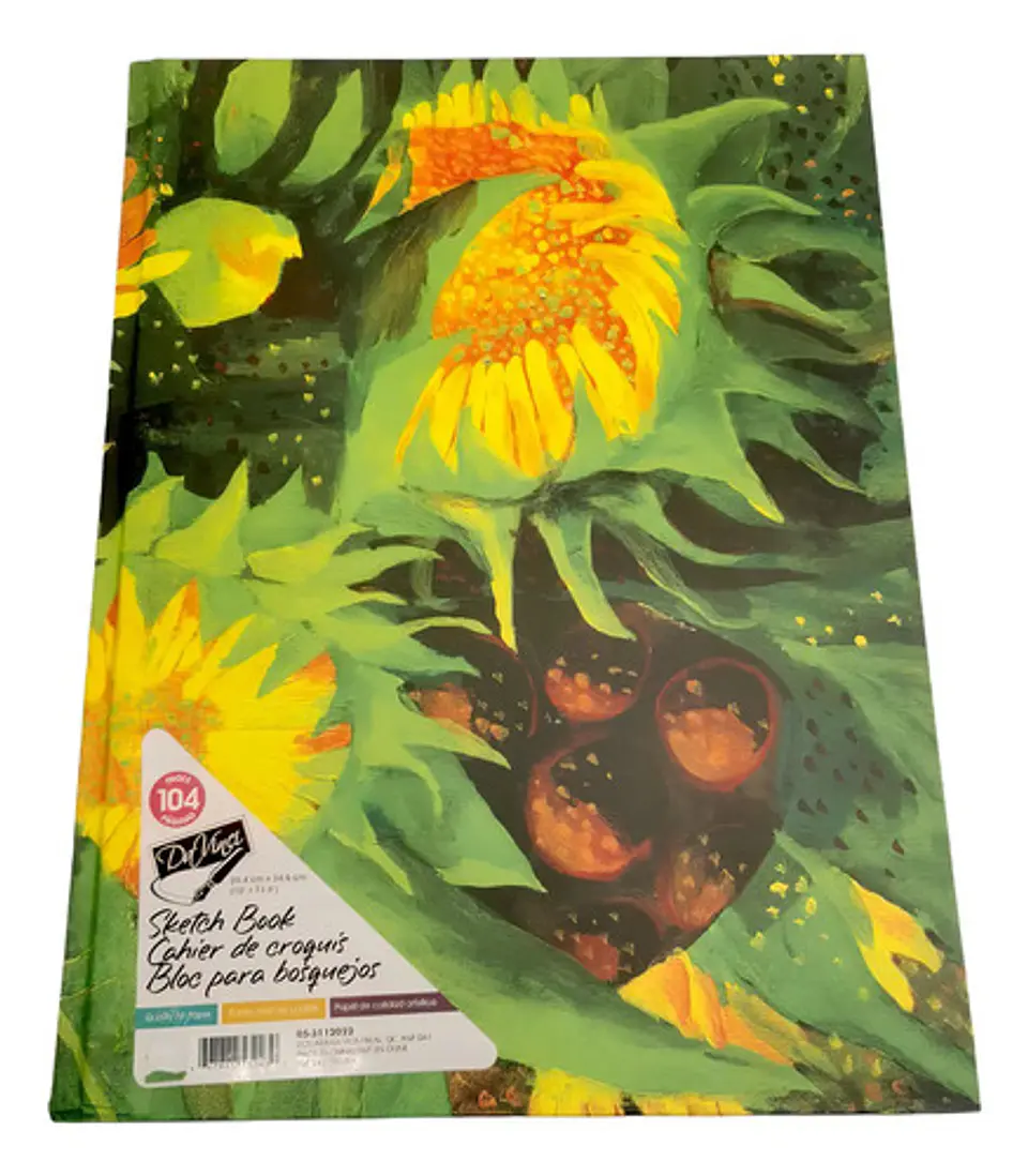 Cuaderno Bocetos Dibujo Block 104 Paginas Bosquejo Tapa Dura Color Verde Amarillo 1
