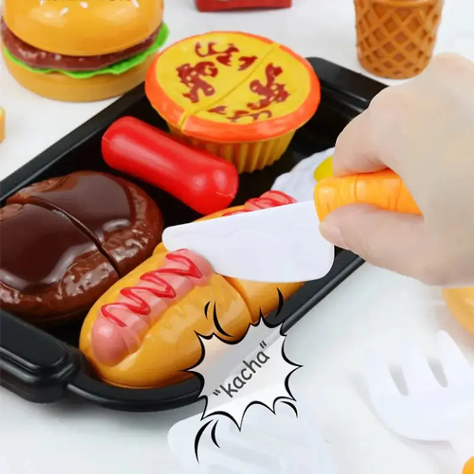 Set Alimentos Juguete Con Velcro Cortar  Verduras Comida Rap 12