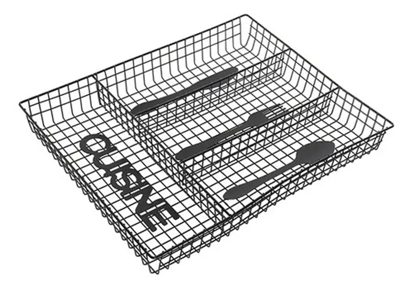Organizadores De Cubiertos Portacubiertos Utensilios Cocina Color Negro Rectangular Rama Design 2