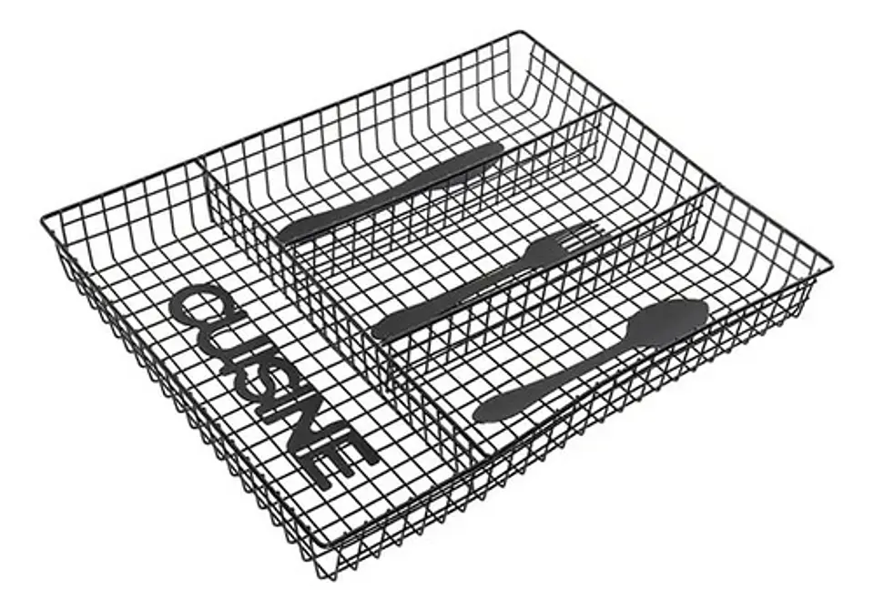 Organizadores De Cubiertos Portacubiertos Utensilios Cocina Color Negro Rectangular Rama Design 2