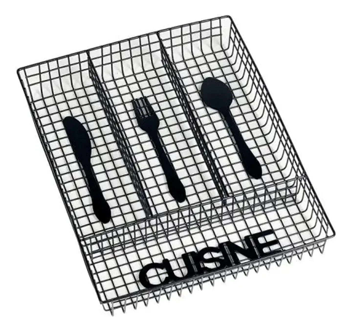 Organizadores De Cubiertos Portacubiertos Utensilios Cocina Color Negro Rectangular Rama Design 3
