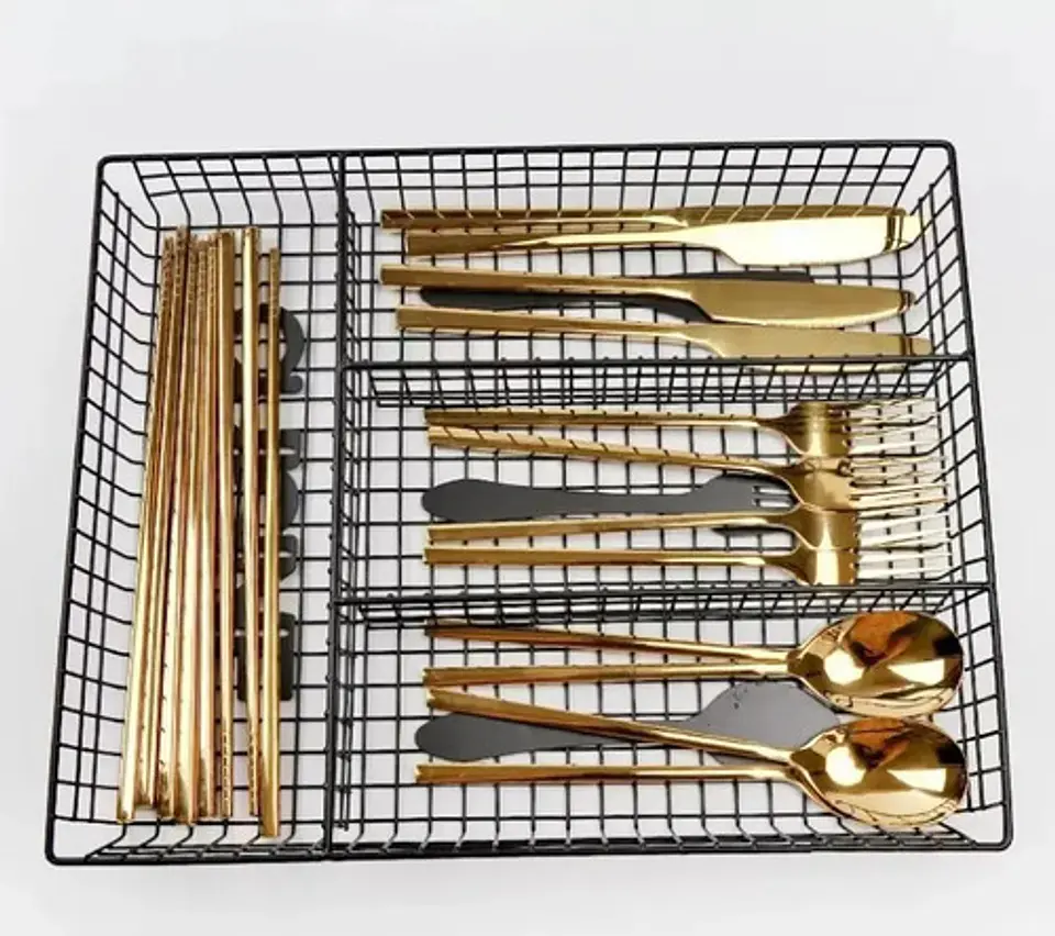 Organizadores De Cubiertos Portacubiertos Utensilios Cocina Color Negro Rectangular Rama Design 4