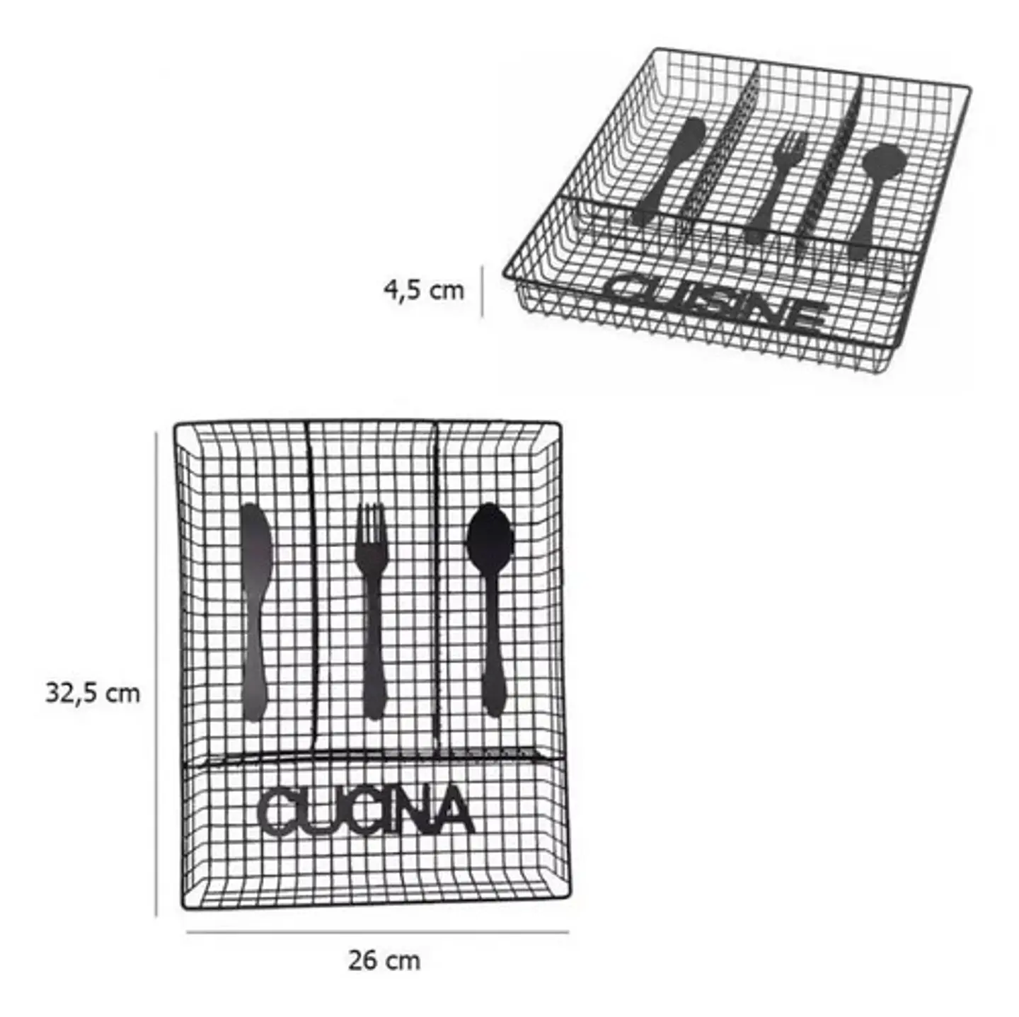 Organizadores De Cubiertos Portacubiertos Utensilios Cocina Color Negro Rectangular Rama Design 5
