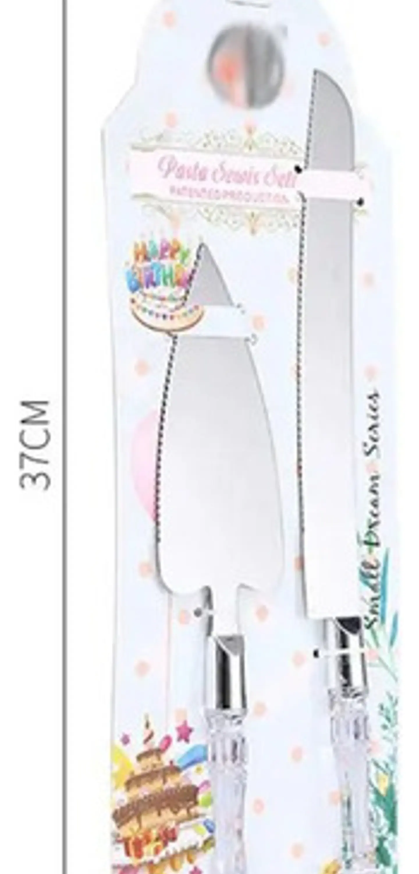 Set De Espátula Y Cuchillo En Acero Mango En  Pasta Tortas 3