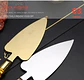 Set De Espátula Y Cuchillo En Acero Mango En  Pasta Tortas - Miniatura 4