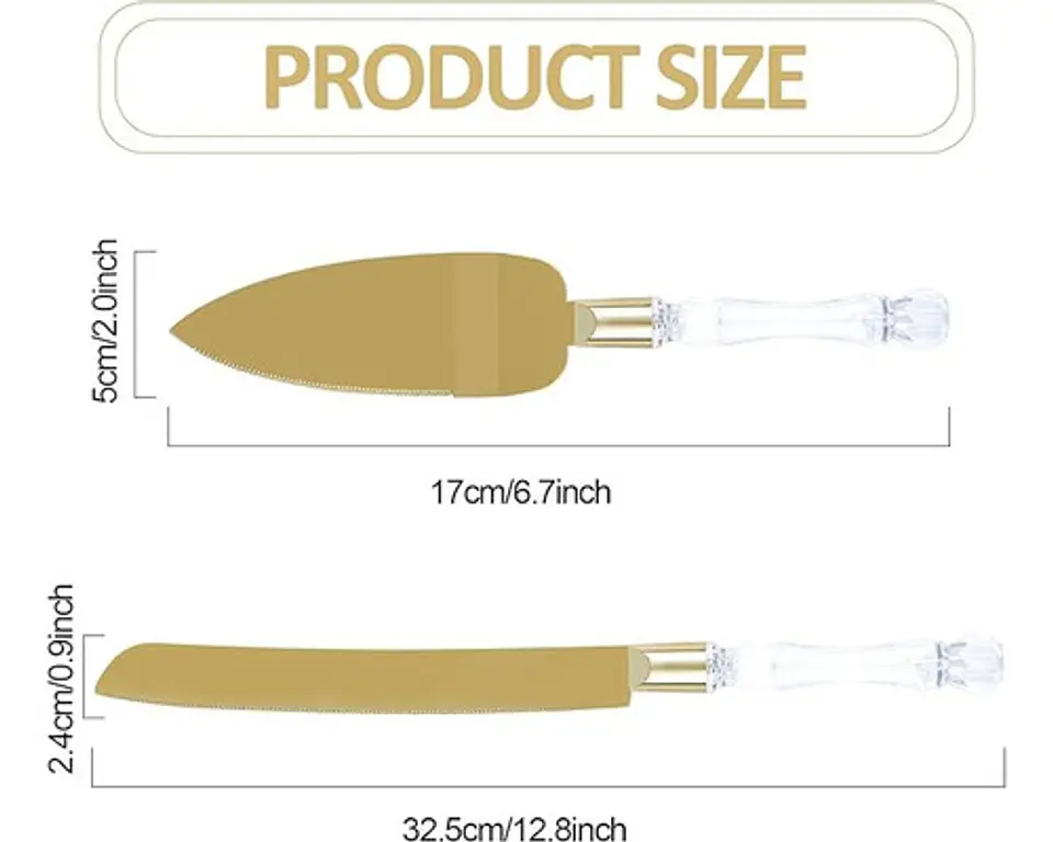 Set De Espátula Y Cuchillo En Acero Mango En  Pasta Tortas 5