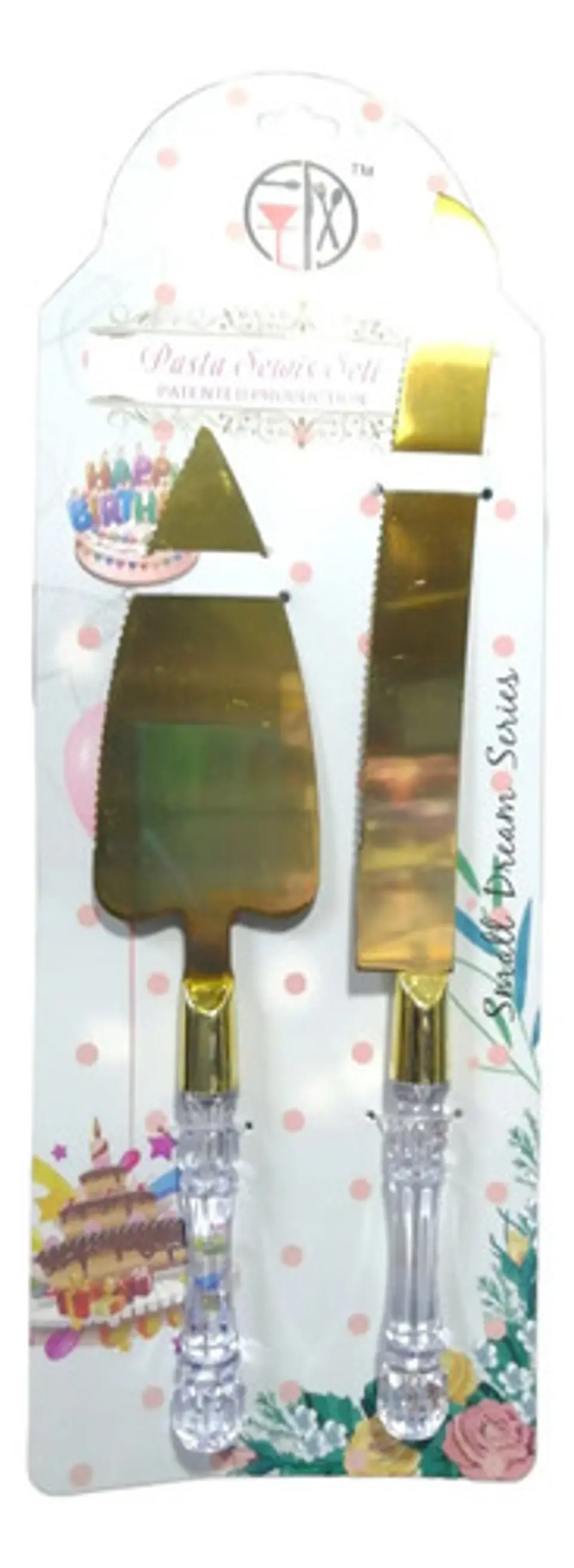 Set De Espátula Y Cuchillo En Acero Mango En  Pasta Tortas 8