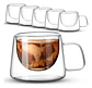 Tazas Café Doble Pared Borosilicato 200ml Pack 6 Macrooutlet Trasparentes Doble Pared Dc-200ml X 6pz - Miniatura 1