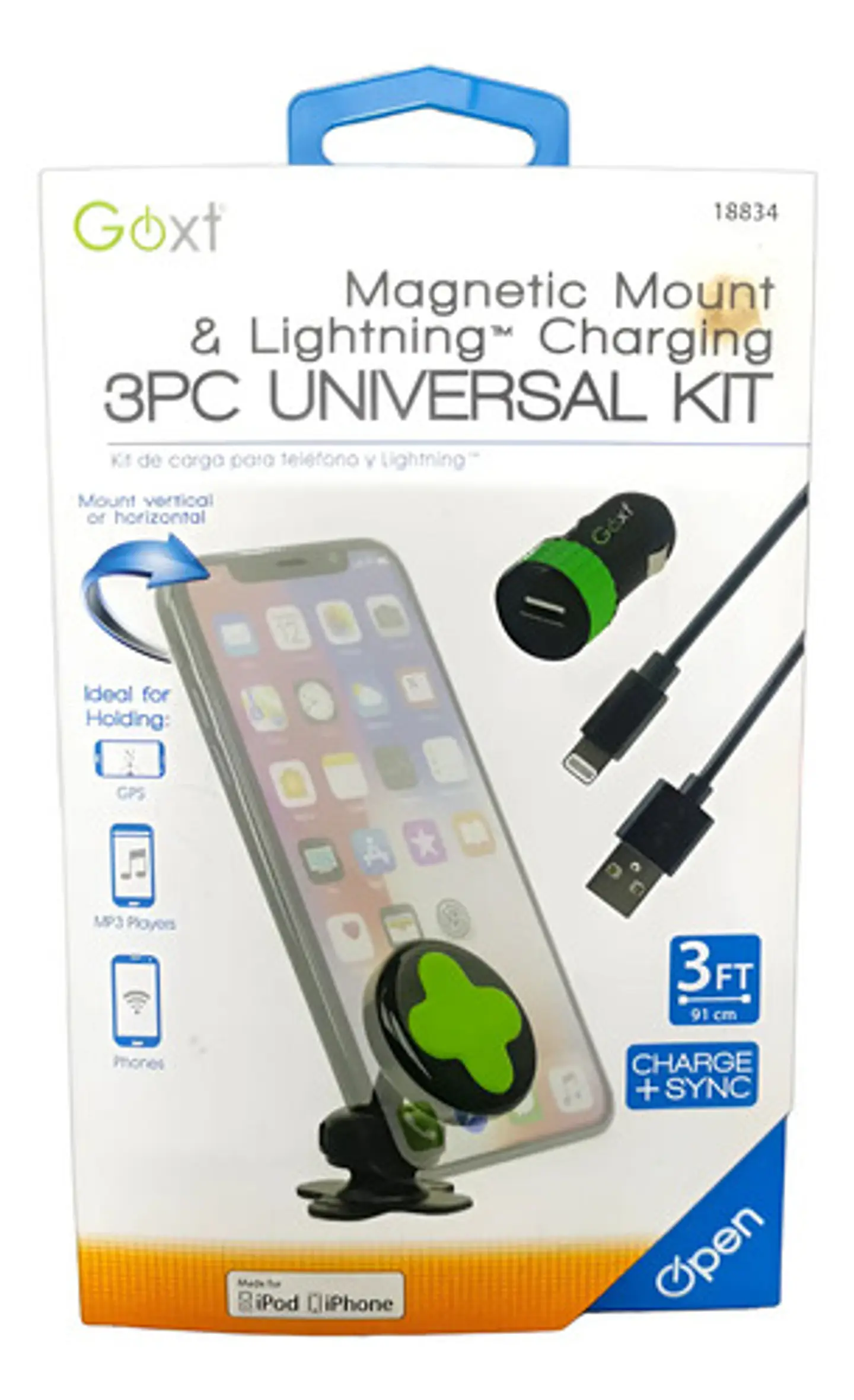 Soporte Magnético Tech Para Celular En Auto Con Cargador Usb Negro 1