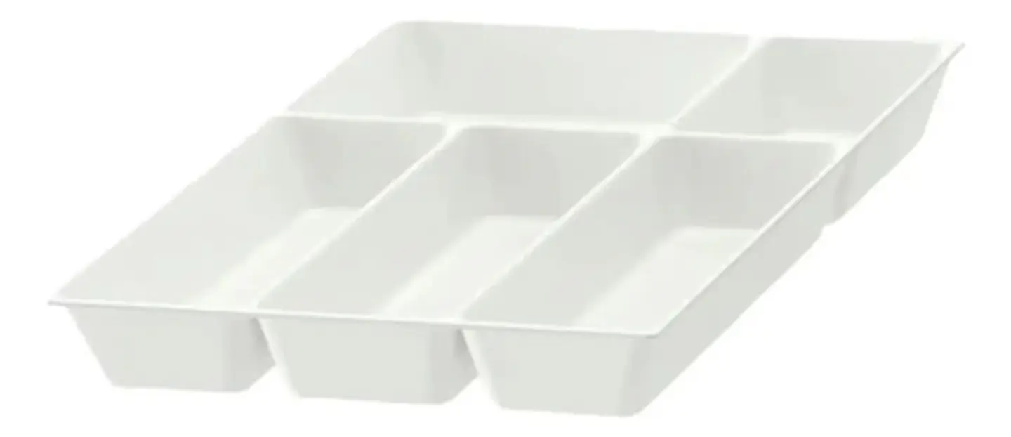 Cubiertero Porta Cubiertos 5 Compartimientos Bandeja Color Blanco 1