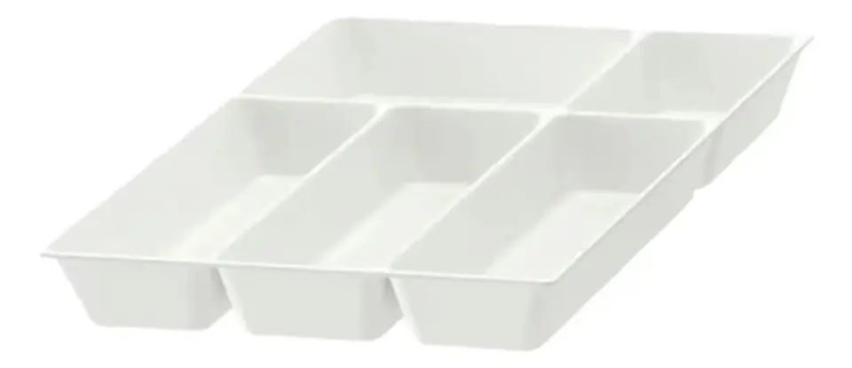 Cubiertero Porta Cubiertos 5 Compartimientos Bandeja Color Blanco 1