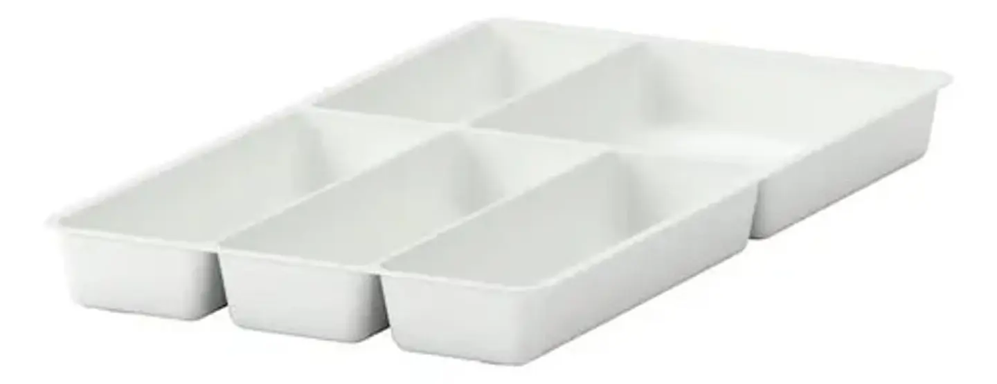 Cubiertero Porta Cubiertos 5 Compartimientos Bandeja Color Blanco 2