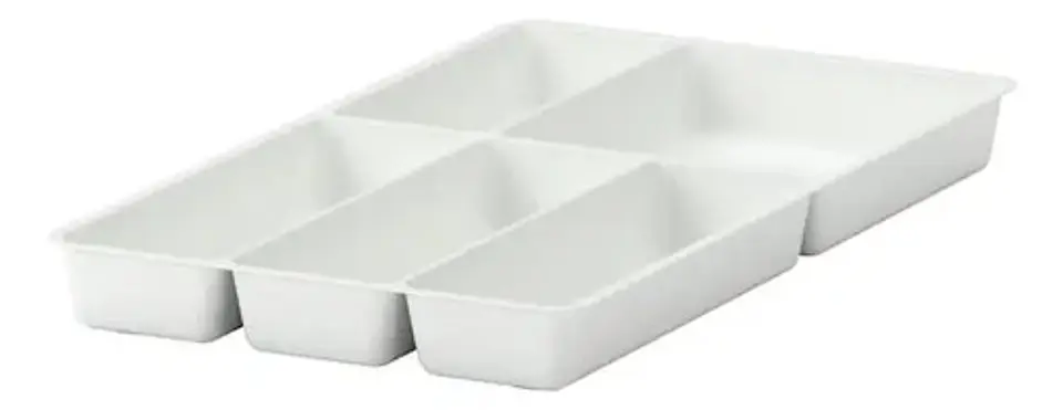 Cubiertero Porta Cubiertos 5 Compartimientos Bandeja Color Blanco 2