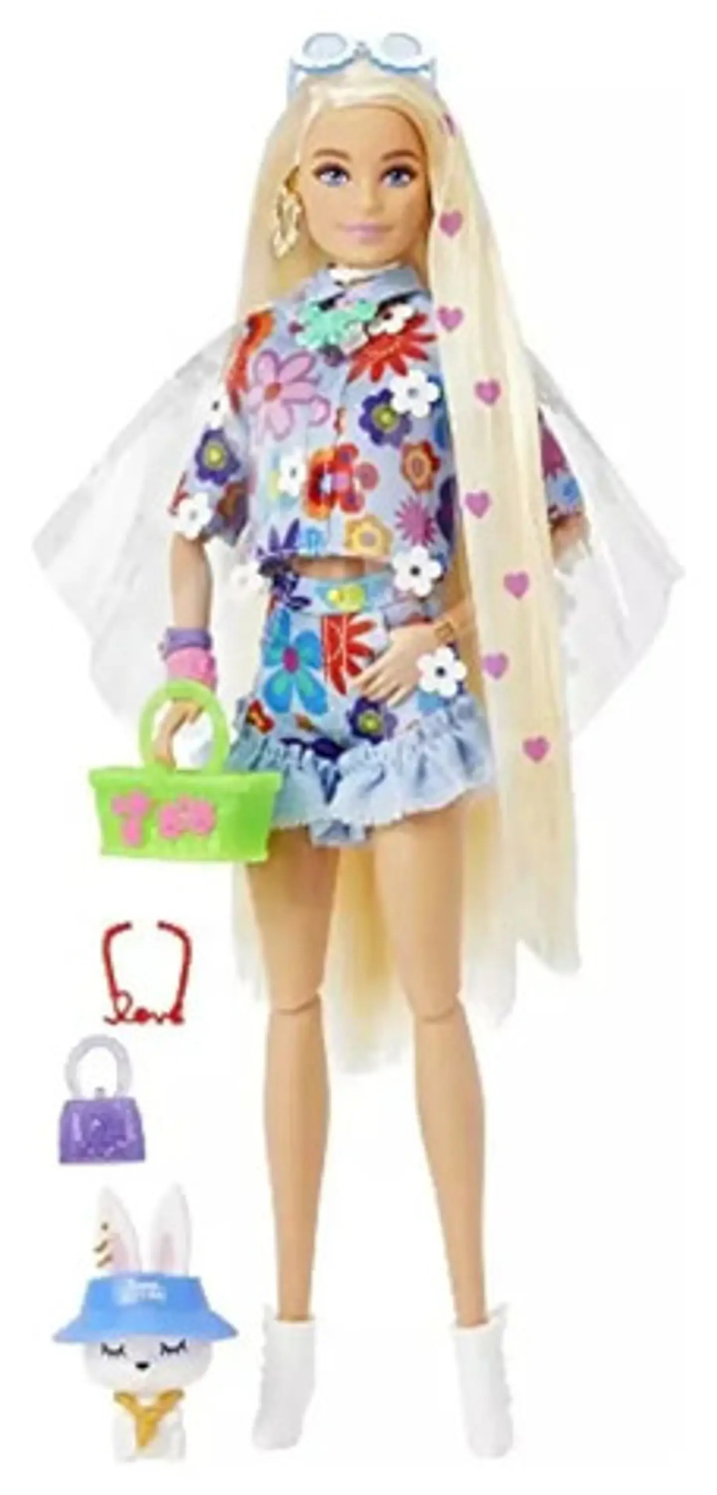 Muñeca Barbie Extra N.° 12 En Moda Floral De 2 Piezas 1