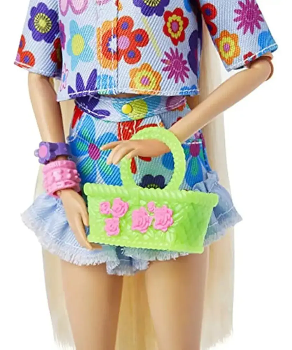 Muñeca Barbie Extra N.° 12 En Moda Floral De 2 Piezas 3
