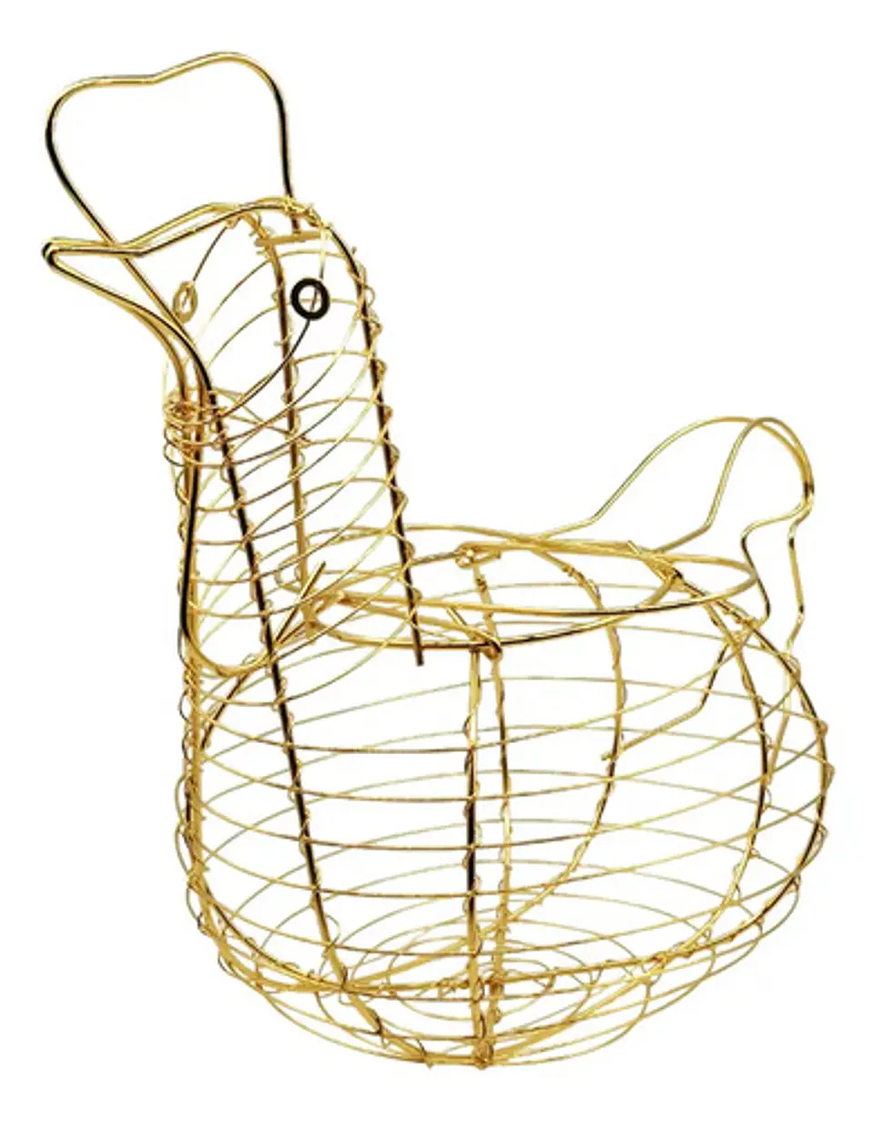 Canasta Gallina Para Huevos Y Frutas Cromada 1