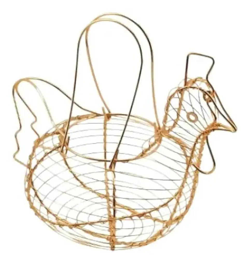 Canasta Gallina Para Huevos Y Frutas Cromada 2