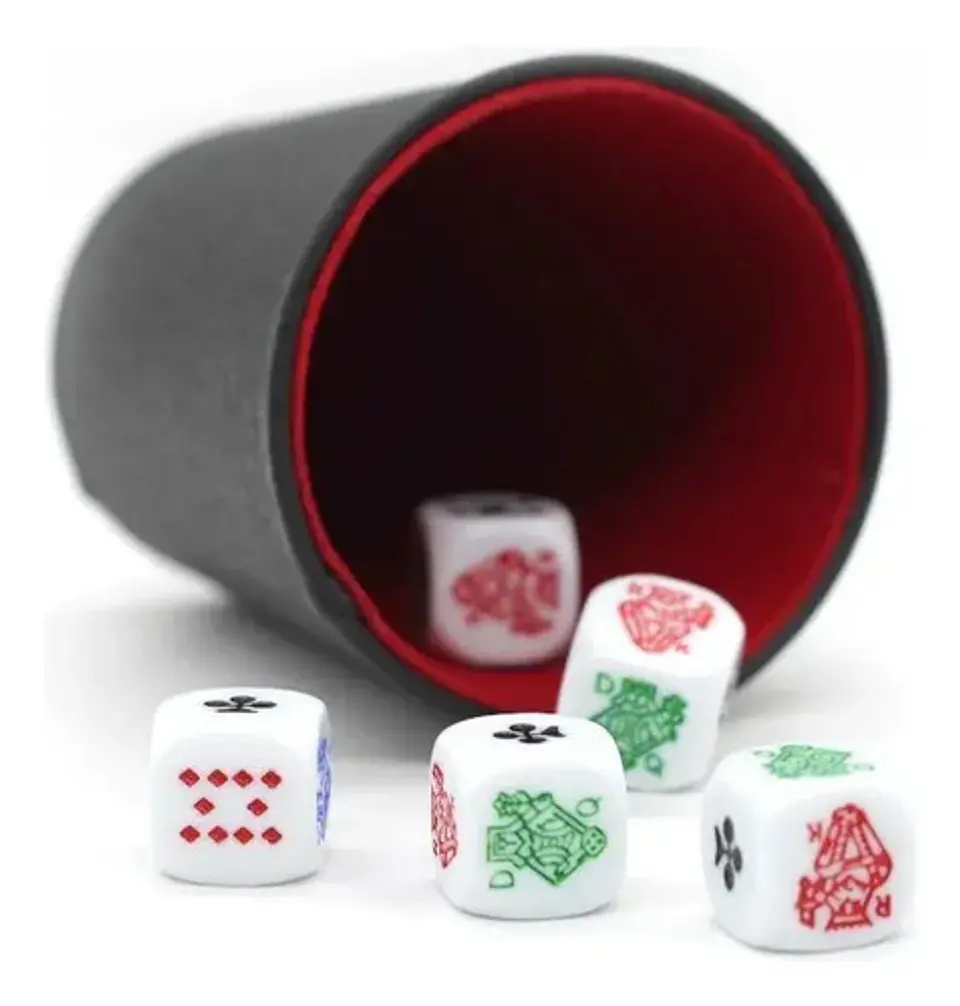 Cacho Yahtzee Dudo Juego Mesa 8 Tatucos Paño 40 Dados Poker 5