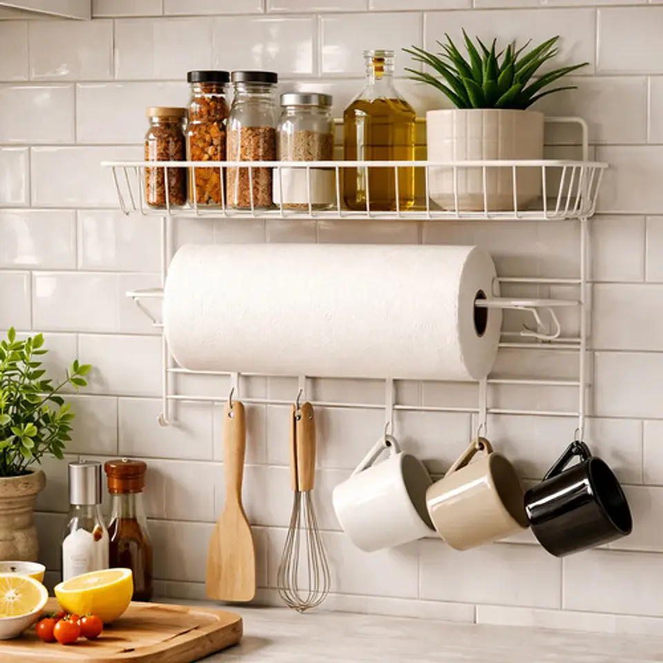 Organizador Condimentos Utencilios Portapapel Cocina Estante 10