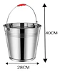 Balde Cubeta Hielera Metalica Cerveza Lujo Agarradera Acero Plateado Valde Grande Hielera 8 Litros - Miniatura 5