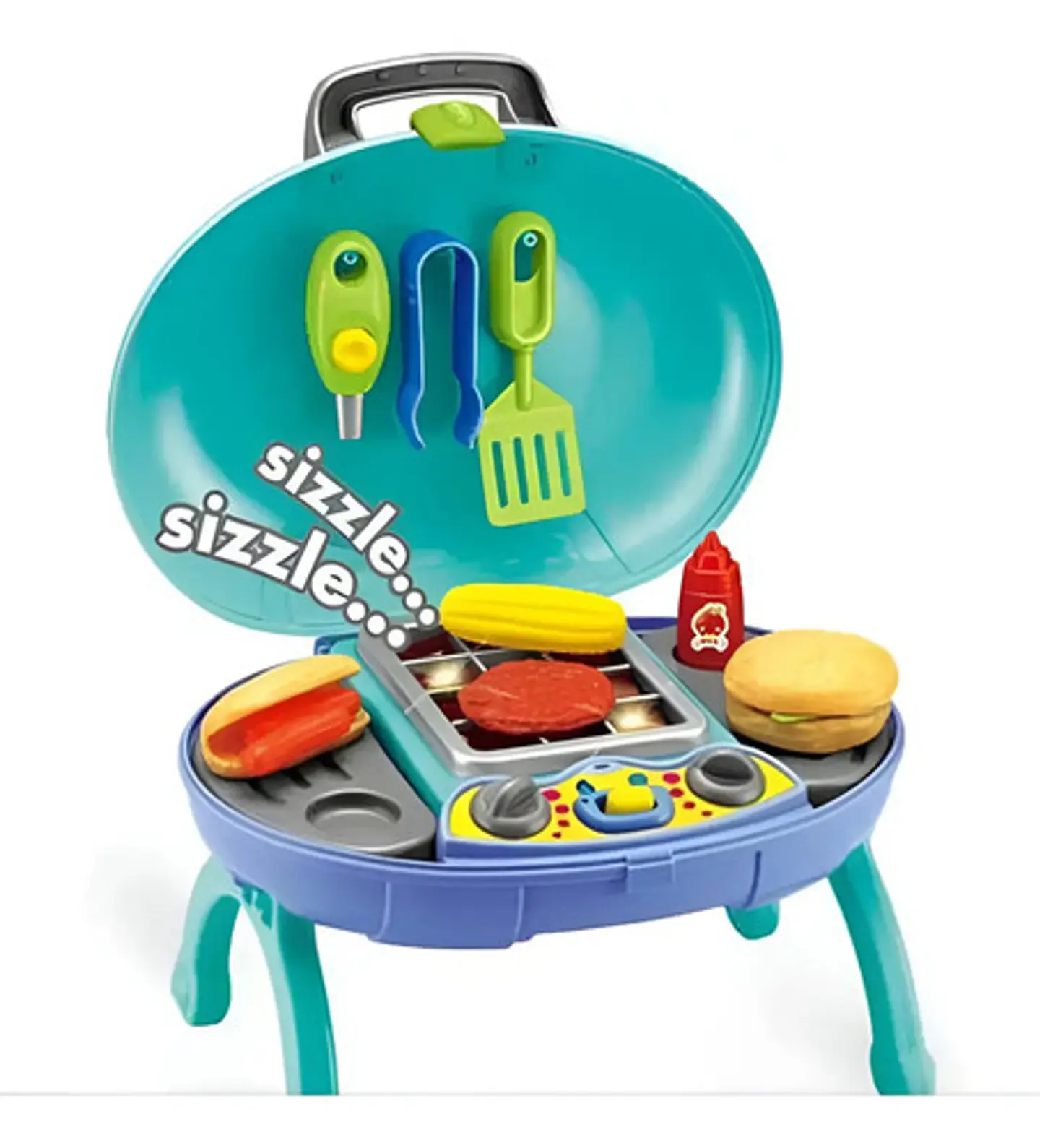 Set Juguete Parrilla Barbacoa Shotiou 12 Piezas Plástico Infantil Luz Sonido 1