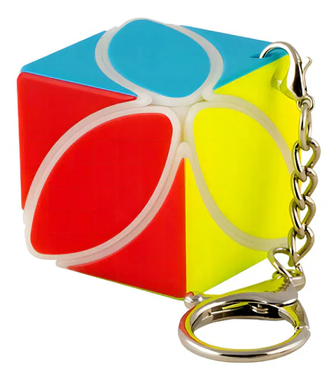 Llavero Cubo Mágico Stickerless Qytoys De Plástico Blanco Con Gancho Blanco 3.5 Cm Ivy Key Ring