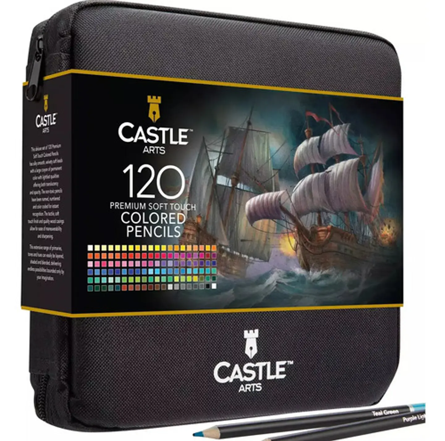 Castle Art Suministra 120 Lapices De Colores Con Cremallera 1