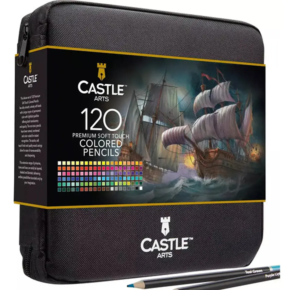Castle Art Suministra 120 Lapices De Colores Con Cremallera 1