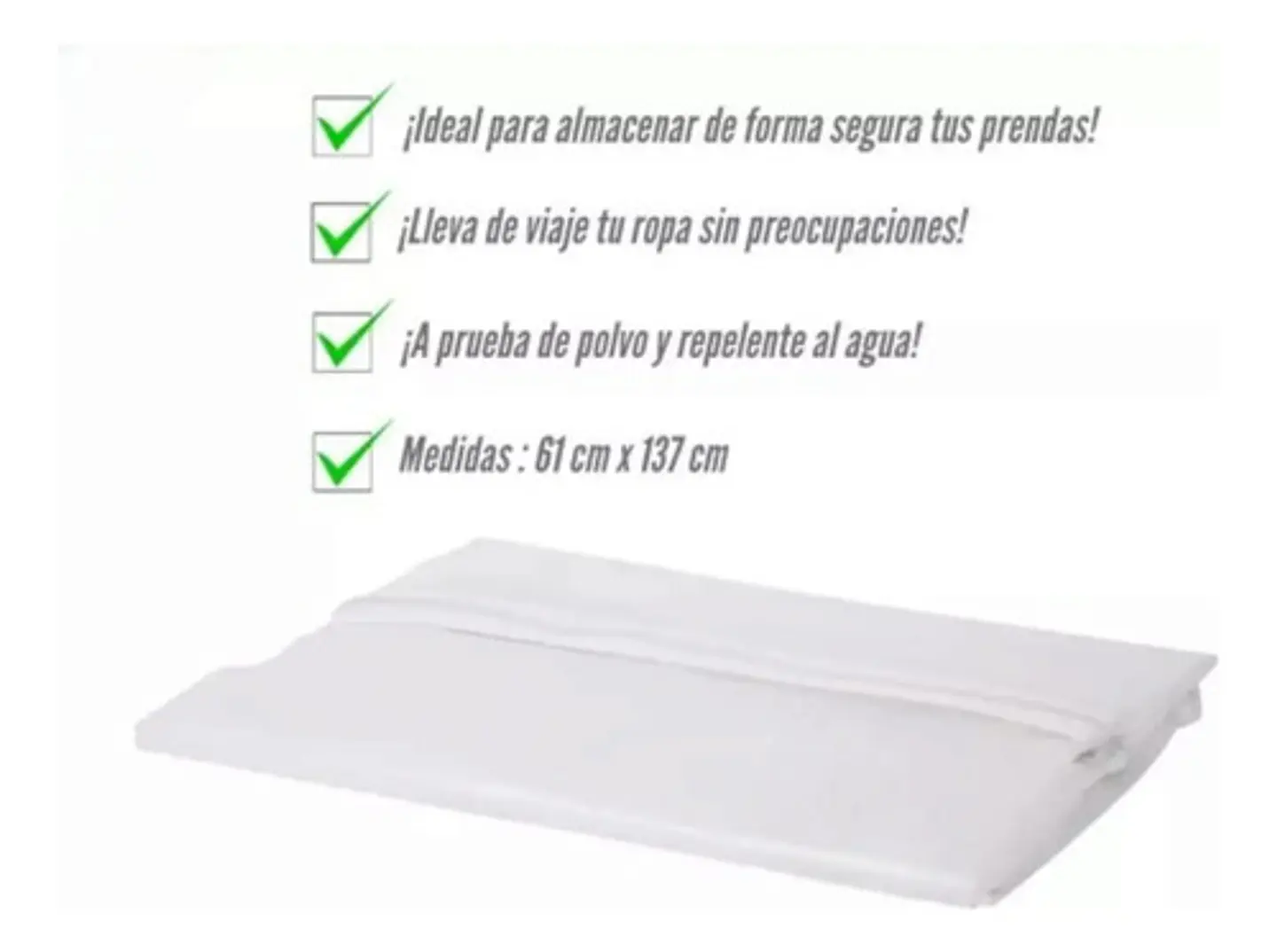 Forro Para Proteger Ropa Con Cremallera Color Blanco 3