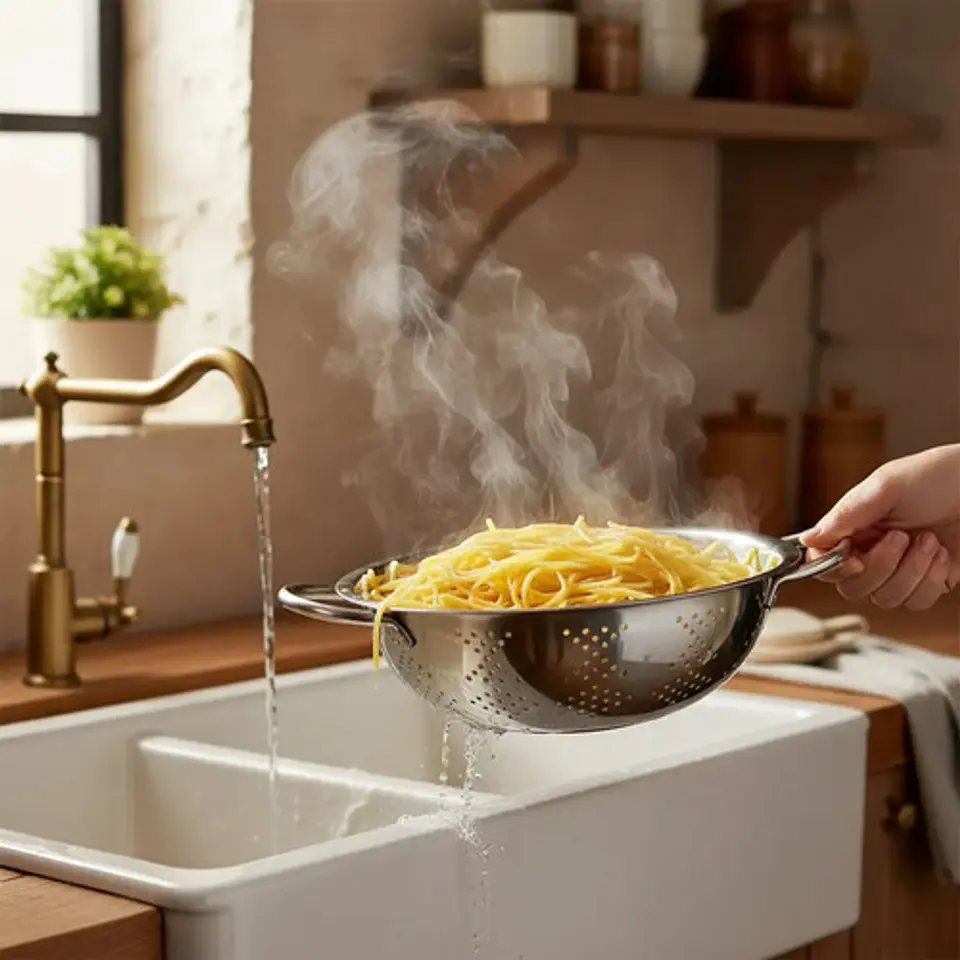 Colador Escurridor De Fritos Verdura Pasta Acero Inox 30 Cm 4