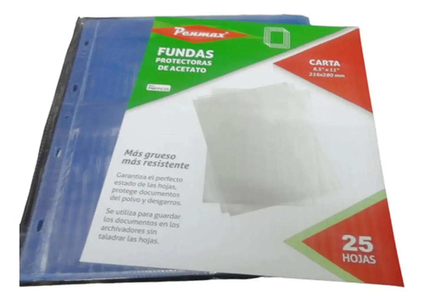 Protector Fundas Hojas En Acetato Carta25 Hojas 216 X 280mm 3