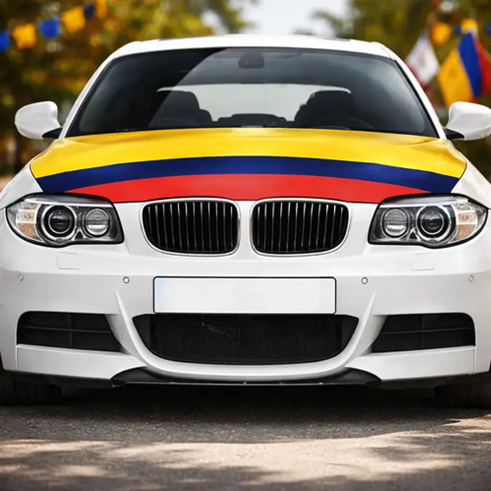 Bandera Colombia Capo Carro Celebración Tricolor Barra 2