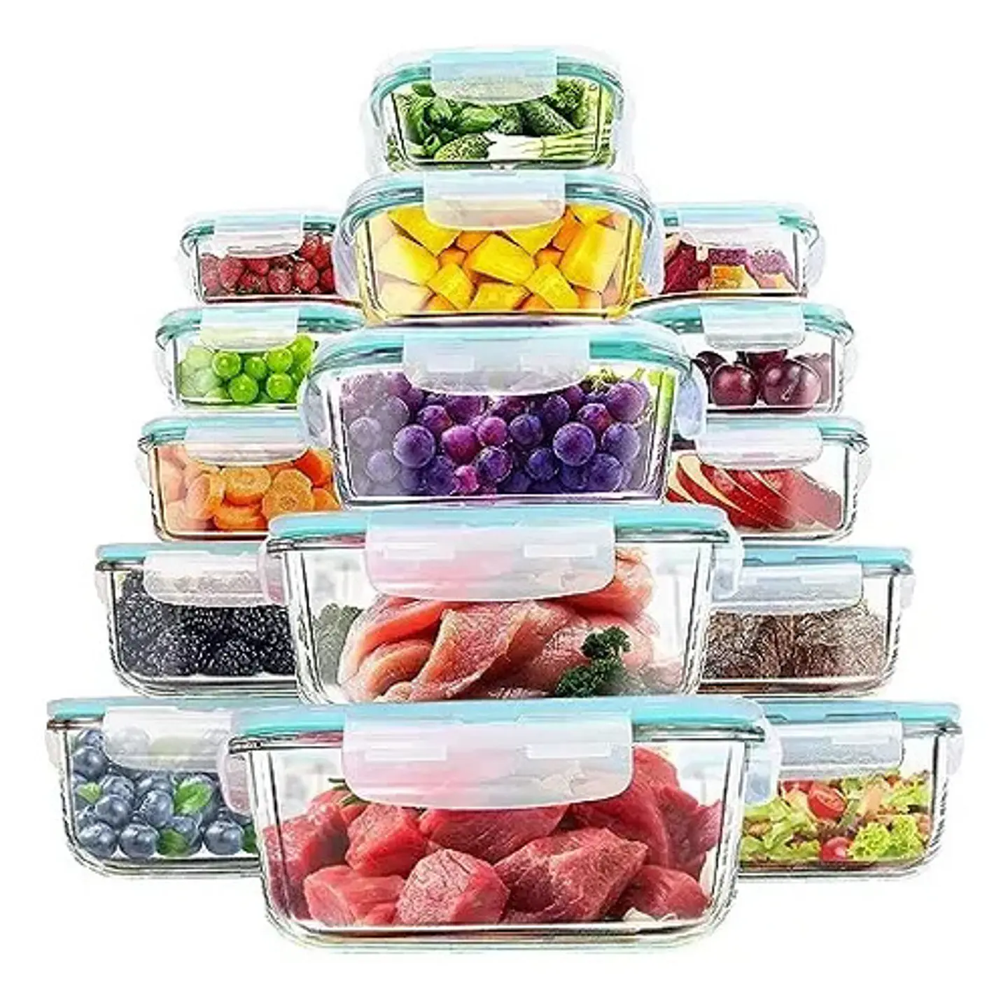 Kit X3 Refractarias Cuadradas Vidrio Porta Comida 1700ml 1