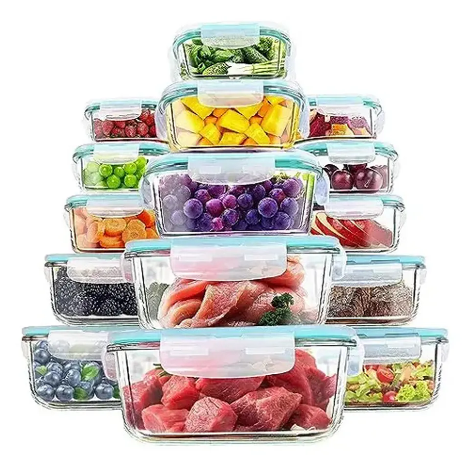 Kit X3 Refractarias Cuadradas Vidrio Porta Comida 1700ml 1