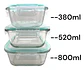 Kit X3 Refractarias Cuadradas Vidrio Porta Comida 1700ml - Miniatura 3