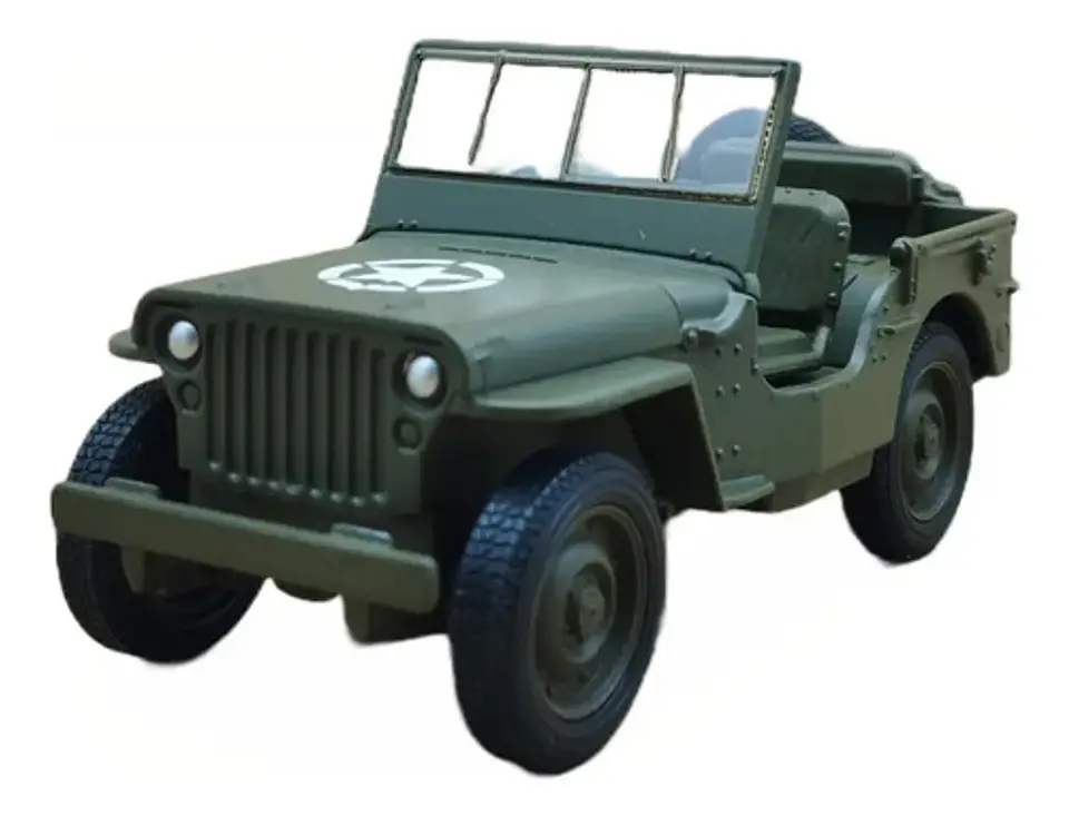 Jeep Willys Mb 1941 Escala 1:38 Colección Welly Verde Oscuro 4