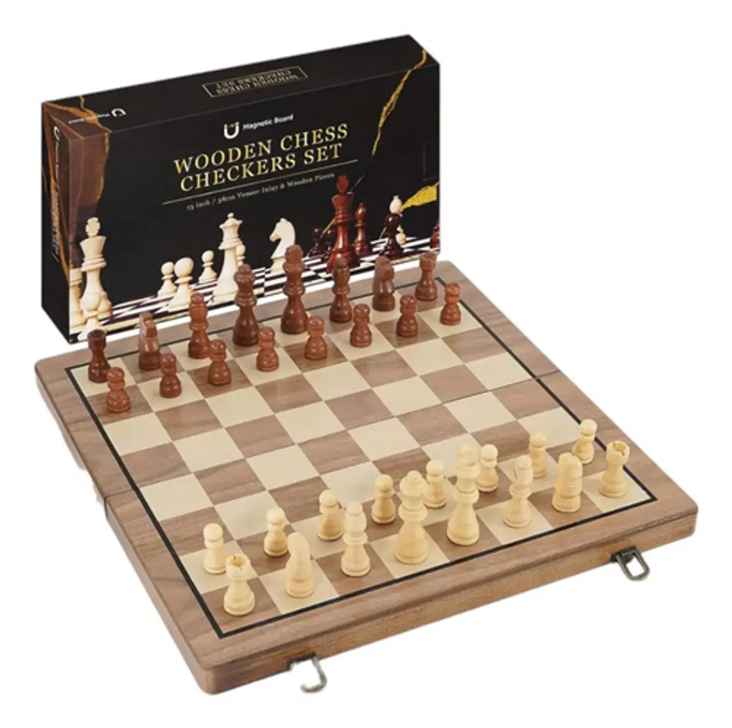 Ajedrez Magnético Plegable Madera Macro 29x29 Cm Juego De Mesa Clásico 1