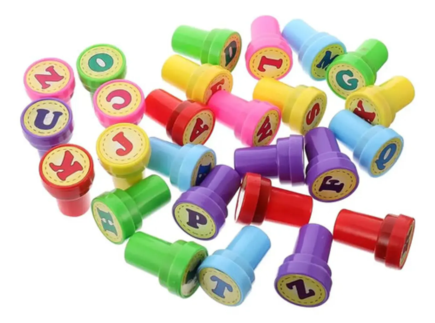 Set Sellos Infantiles 26 Letras Abecedario Colores 2